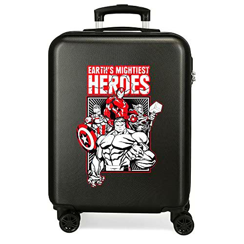 Marvel Los Vengadores Mightiest Heroes Maleta de Cabina Negro 38x55x20 cms Rígida ABS Cierre de combinación Lateral 34L 2,66 kgs 4 Ruedas Dobles Equipaje de Mano