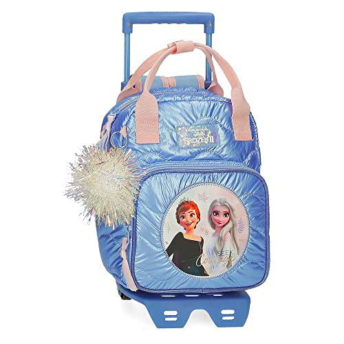 Disney Frozen Seek Courage Mochila Preescolar con Carro Azul 23x28x10 cms Poliéster 6,44L