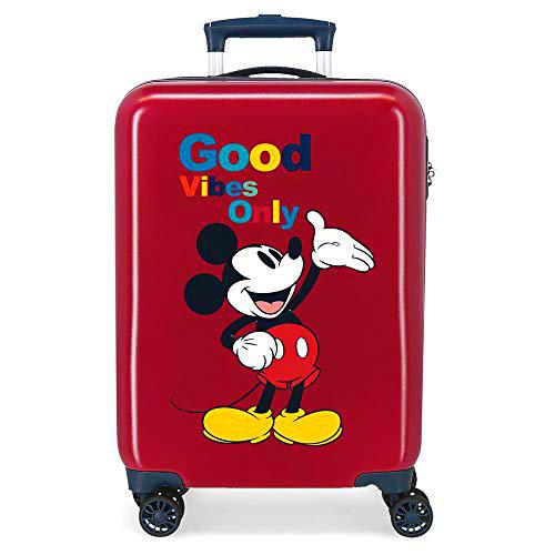 Disney Mickey Original Maleta de Cabina Rojo 38x55x20 cms Rígida ABS Cierre de combinación Lateral 34L 2 kgs 4 Ruedas Dobles Equipaje de Mano