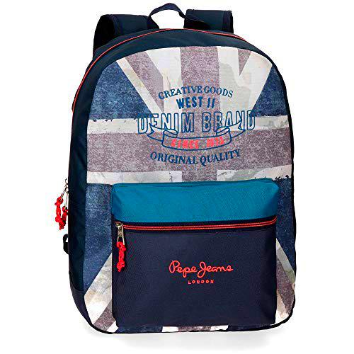 Pepe Jeans Ian Mochila Azul 32x44x15 cms Poliéster 21.42L