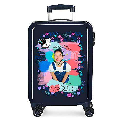 Disney Bia Jeans Maleta de Cabina Azul 38x55x20 cms Rígida ABS Cierre combinación 34L 2,6Kgs 4 Ruedas Dobles Equipaje de Mano