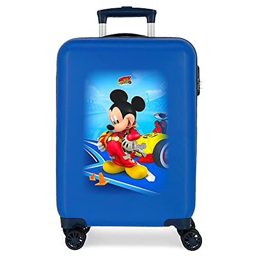 Disney Lets Roll Mickey Maleta de Cabina Azul 34x55x20 cms Rígida ABS Cierre de combinación Lateral 37,4L 2,36 kgs 4 Ruedas Dobles Equipaje de Mano