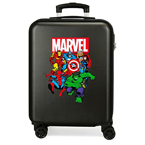 Marvel Los Vengadores Sky Avengers Maleta de cabina Negro 38x55x20 cms Rígida ABS Cierre combinación 34L 2,6Kgs 4 Ruedas Dobles Equipaje de Mano