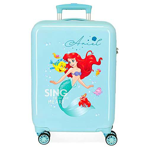 Disney Princesas Maleta de cabina Azul 38x55x20 cms Rígida ABS Cierre de combinación lateral 34L 2 kgs 4 Ruedas dobles