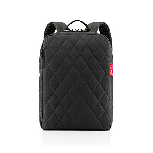 reisenthel mochila classic M rhombus black - diseño de mochila bien pensado y moderno con espalda de malla