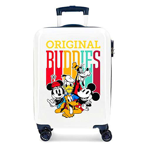 Disney Mickey Original Buddies Maleta de Cabina Azul 38x55x20 cms Rígida ABS Cierre combinación 34L 2,6Kgs 4 Ruedas Dobles Equipaje de Mano