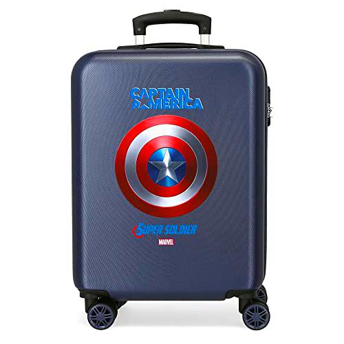 Marvel Los Vengadores Sky Avengers Maleta de cabina Azul 37x55x20 cms Rígida ABS Cierre combinación 34L 2,6Kgs 4 Ruedas Dobles Equipaje de Mano