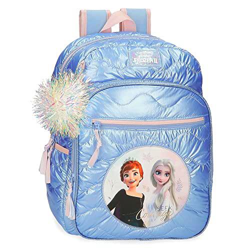 Disney Frozen Seek Courage Mochila Escolar Adaptable a Carro Azul 30x38x12 cms Poliéster 13,68L