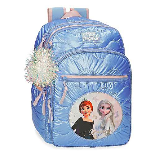 Disney Frozen Seek Courage Mochila Escolar Doble Compartimento Azul 30x40x13 cms Poliéster 15,6L