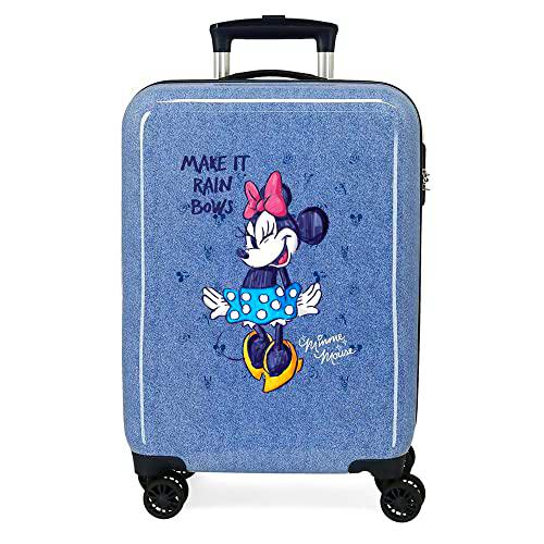 Disney Minnie Make it rain bows Maleta de cabina Azul 38x55x20 cms Rígida ABS Cierre de combinación lateral 34L 2 kgs 4 Ruedas dobles Equipaje de Mano