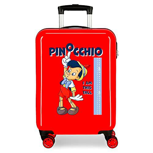 Disney Pinocchio Maleta de Cabina Rojo 38x55x20 cms Rígida ABS Cierre de combinación Lateral 34L 2 kgs 4 Ruedas Dobles