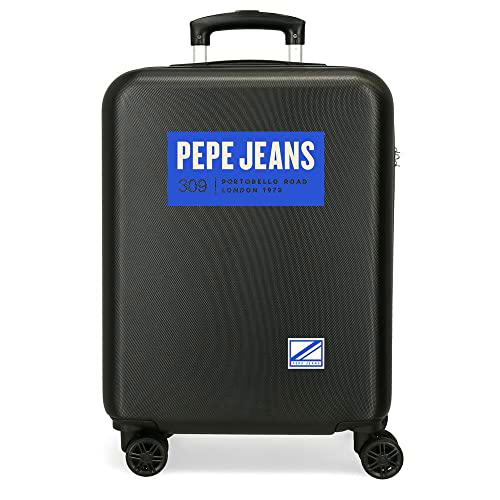 Pepe Jeans Darren Maleta de Cabina Negro 38x55x20 cms Rígida ABS Cierre de combinación Lateral 34L 2,74 kgs 4 Ruedas Dobles