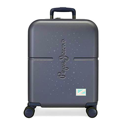 Pepe Jeans Jane Maleta de Cabina Azul 40x55x20 cms Rígida ABS Cierre TSA Integrado 37L 3,22 kgs 4 Ruedas Dobles Equipaje de Mano