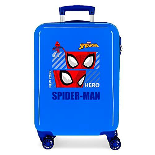 Marvel Spiderman Hero Maleta de Cabina Azul 38x55x20 cms Rígida ABS Cierre de combinación Lateral 34L 2 kgs 4 Ruedas Dobles Equipaje de Mano