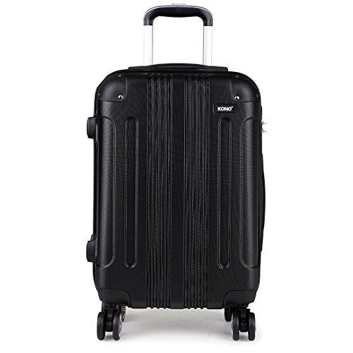 Kono Maleta para Equipaje de Mano,Trolley de ABS con 4 Ruedas(M,Negro)