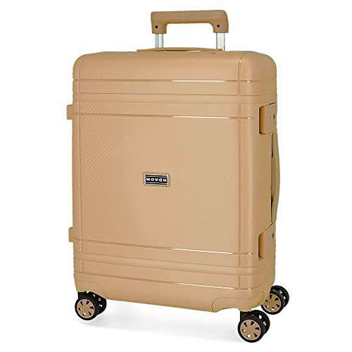 Movom Dimension Maleta de Cabina Beige 40x55x20 cms Rígida Polipropileno Cierre TSA 78L 2,66 kgs 4 Ruedas Dobles Equipaje de Mano