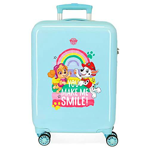 Paw Patrol La Patrulla Canina Be Happy Maleta de Cabina Azul 38x55x20 cms Rígida ABS Cierre combinación 34L 2,6Kgs 4 Ruedas Dobles Equipaje de Mano