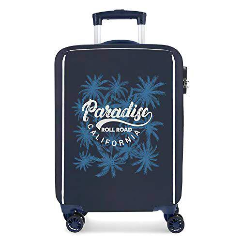 Roll Road Palm Maleta de cabina Azul 37x22x55 cms Rígida ABS Cierre combinación 33L 2,8Kgs 4 ruedas dobles Equipaje de Mano