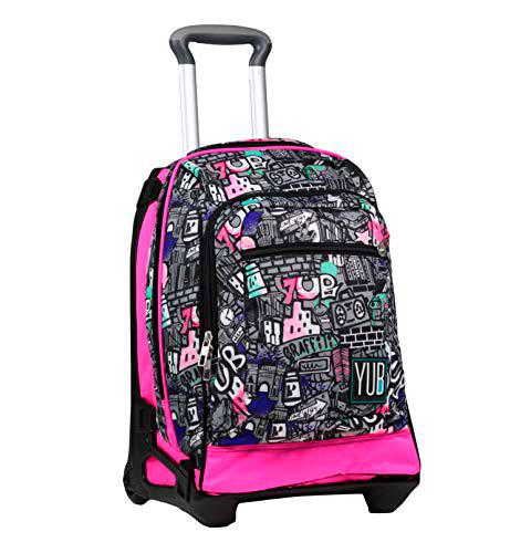 YUB Mochila con ruedas Tech, grafiti, 2 en 1, 34 litros