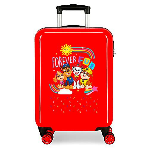 La Patrulla Canina Forever Fun Maleta de Cabina Rojo 38x55x20 cms Rígida ABS Cierre combinación Lateral 34 kgs Ruedas Equipaje Mano