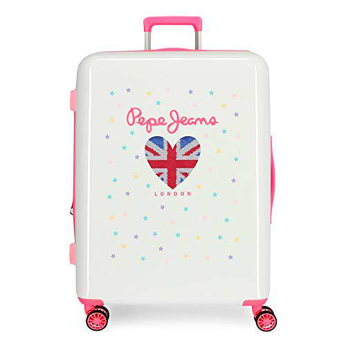 Pepe Jeans Estela Maleta de Cabina Azul 40x55x20 cms Rígida ABS Cierre TSA Integrado 38,4L 2 kgs 4 Ruedas Dobles