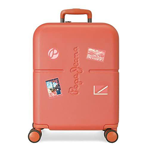 Pepe Jeans Chest Maleta de Cabina Terracota 40x55x20 cms Rígida ABS Cierre TSA Integrado 37L 2,74 kgs 4 Ruedas Dobles Extensible Equipaje de Mano