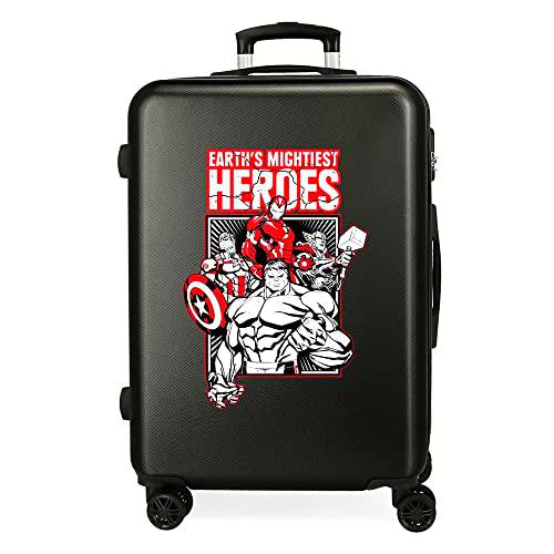 Marvel Los Vengadores Mightiest Heroes Maleta Mediana Negro 48x68x26 cms Rígida ABS Cierre de combinación Lateral 70L 2,66 kgs 4 Ruedas Dobles