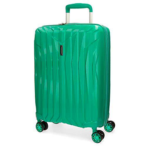 Movom Fuji Maleta de cabina Verde 39x55x20 cms Rígida Polipropileno Cierre TSA 37L 2,7Kgs 4 Ruedas dobles Equipaje de Mano