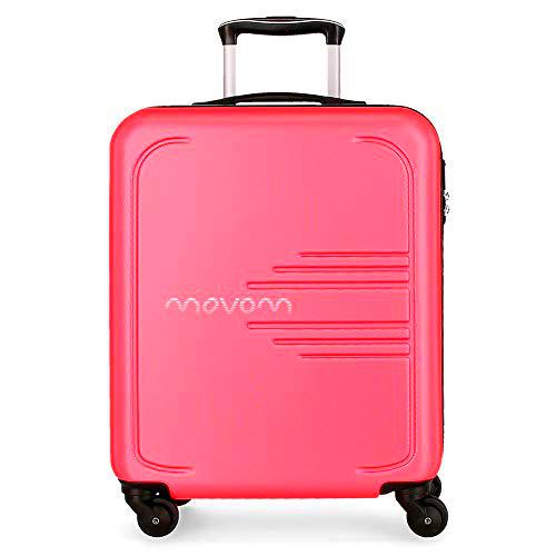 Movom Flash Maleta de cabina Rosa 39x55x20 cms Rígida ABS Cierre combinación 37L 2,7Kgs 4 Ruedas Equipaje de Mano