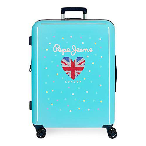 Pepe Jeans Estela Maleta de Cabina Azul 40x55x20 cms Rígida ABS Cierre TSA Integrado 38,4L 2 kgs 4 Ruedas Dobles