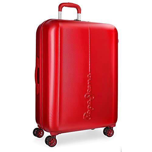 Pepe Jeans Cambridge Maleta grande Rojo 48x70x28 cms Rígida Cierre TSA 78L 4Kgs 4 Ruedas dobles Extensible