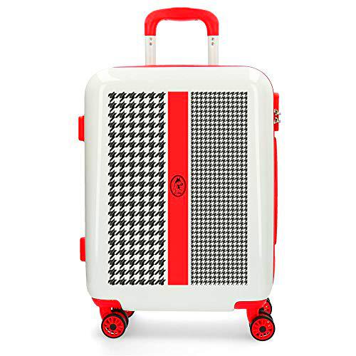 El Potro Luggage Maleta de cabina Blanco 40x55x20 cms Rígida ABS Cierre combinación 37L 2,6Kgs 4 Ruedas Dobles Equipaje de Mano