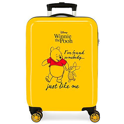 Disney Winnie The Pooh Maleta de Cabina Ocre 38x55x20 cms Rígida ABS Cierre de combinación Lateral 78L 2 kgs 4 Ruedas Dobles Equipaje de Mano