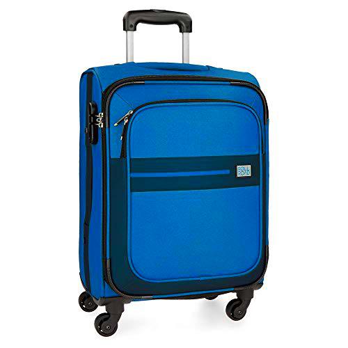 Roll Road Sicilia Maleta de cabina Azul 38x55x20 cms Blanda Poliéster Cierre combinación 35L 2,6Kgs 4 Ruedas Equipaje de Mano