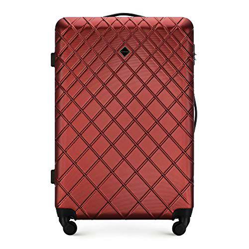 WITTCHEN Trolley de Viaje Estable para Maleta Grande Cerradura de combinación de 4 Ruedas con Carcasa rígida ABS Rojo