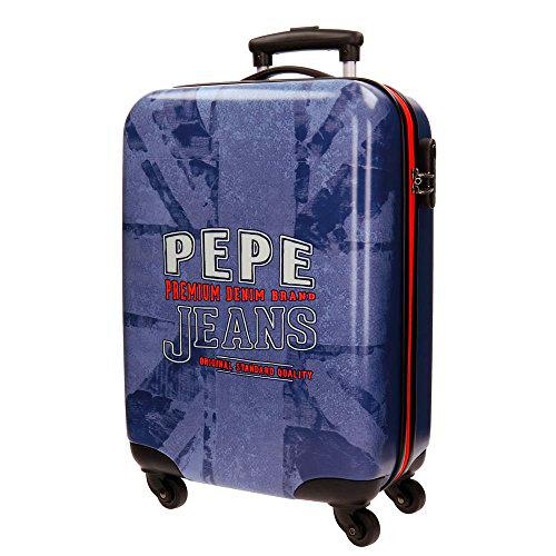 Pepe Jeans Dales Jr Equipaje de Mano, 55 cm, 35 Litros, Azul