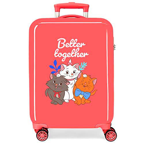 Disney Aristogatos Maleta de Cabina Coral 38x55x20 cms Rígida ABS Cierre de combinación Lateral 78L 2 kgs 4 Ruedas Dobles Equipaje de Mano