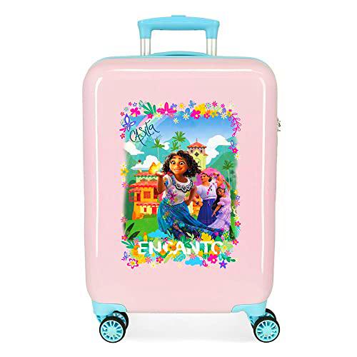 Disney Encanto Maleta de Cabina Rosa 38x55x20 cms Rígida ABS Cierre de combinación Lateral 34L 2 kgs 4 Ruedas Dobles Equipaje de Mano