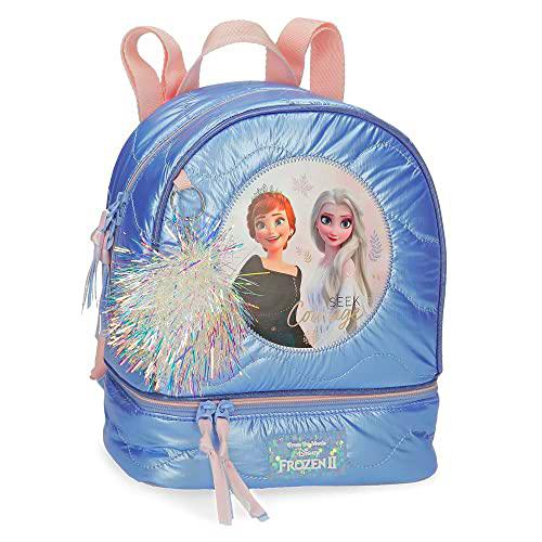 Disney Frozen Seek Courage Mochila porta merienda Azul 23x28x13 cms Poliéster 8,37L