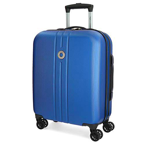 Movom Riga Maleta de cabina Azul 40x55x20 cms Rígida ABS Cierre TSA 36L 3Kgs 4 Ruedas Dobles Equipaje de Mano