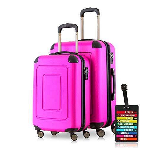 Happy Trolley Lugano Juego de Maletas 66 Centimeters 78 Rosa (Magenta)