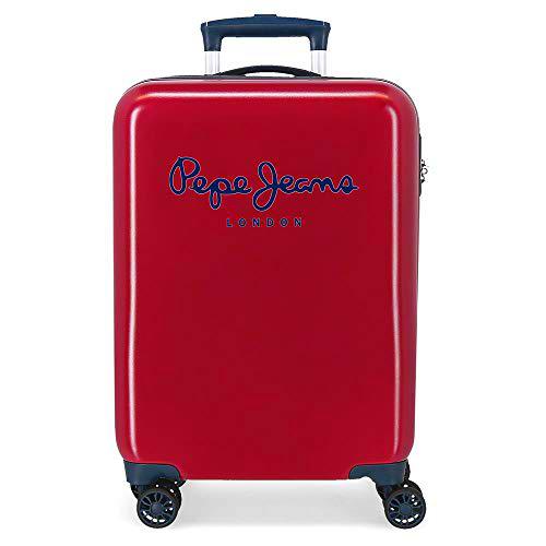 Pepe Jeans Albert Maleta de Cabina Rojo 40x55x20 cms Rígida ABS Cierre de combinación Lateral 34L 2 kgs 4 Ruedas Dobles Equipaje de Mano