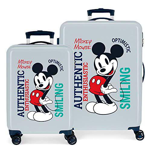 Disney Mickey Original Juego de Maletas Azul 55/68 cms Rígida ABS Cierre de combinación Lateral 104L 2,66 kgs 4 Ruedas Dobles Equipaje de Mano