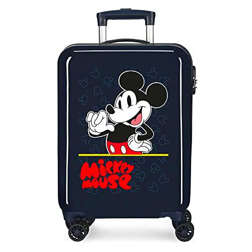 Disney Mickey Mouse Fashion Maleta de Cabina Azul 38x55x20 cms Rígida ABS Cierre de combinación Lateral 34L 2 kgs 4 Ruedas Dobles Equipaje de Mano