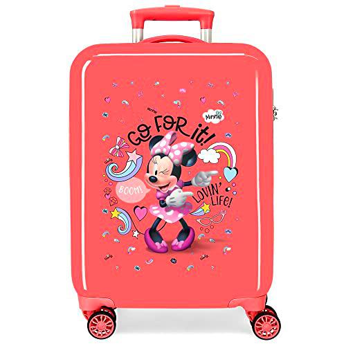 Disney Minnie Lovin Life Maleta de Cabina Rosa 38x55x20 cms Rígida ABS Cierre de combinación Lateral 34L 2 kgs 4 Ruedas Dobles Equipaje de Mano