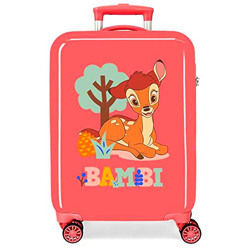 Disney Bambi Maleta de Cabina Coral 38x55x20 cms Rígida ABS Cierre de combinación Lateral 78L 2 kgs 4 Ruedas Dobles Equipaje de Mano