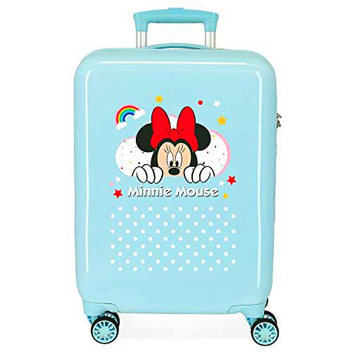 Disney Minnie Rainbow Maleta de Cabina Verde 37x55x20 cms Rígida ABS Cierre de combinación Lateral 34L 2,66 kgs 4 Ruedas Dobles Equipaje de Mano