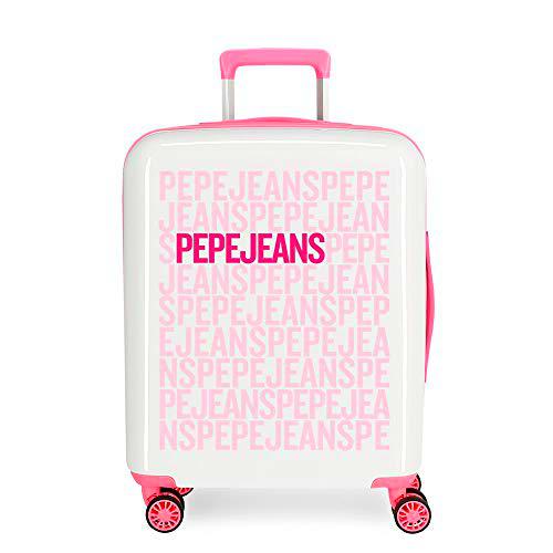 Pepe Jeans Leven Maleta de cabina Rosa 40x55x20 cms Rígida ABS Cierre TSA 38.4L 2,9Kgs 4 Ruedas Dobles Equipaje de Mano