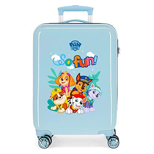 La Patrulla Canina Paw Patrol Playful Maleta de Cabina Azul 38x55x20 cms Rígida ABS Cierre de combinación Lateral 34L 2,66 kgs 4 Ruedas Dobles Equipaje de Mano, Azul Claro