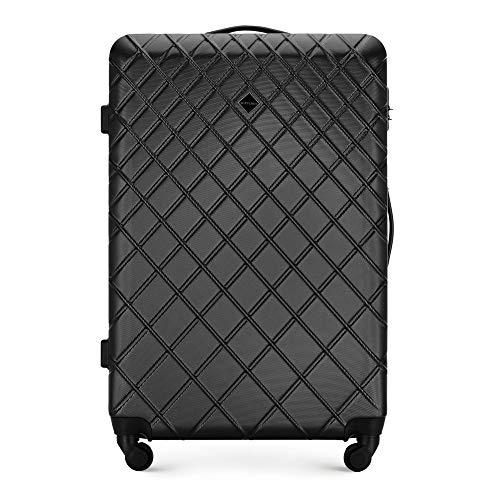 Trolley de Viaje Estable para Maleta Grande de Wittchen Cerradura de combinación de 4 Ruedas con Carcasa rígida ABS Negro